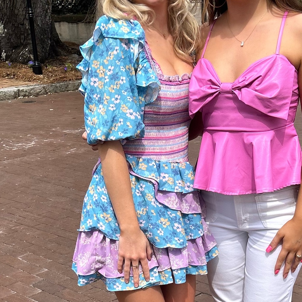 floral ruffle dress